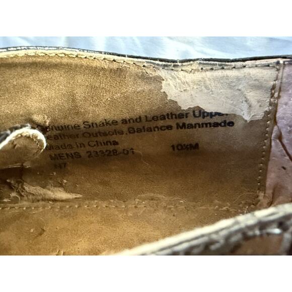 Stacy Adams Genuine Snake Skin Men's Size 10.5 Black Lace up Dress Shoes - Picture 6 of 9